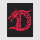 Dragon Styled Letter D, Dragon Alphabet, Monogram Magneteinladung (Vorderseite)