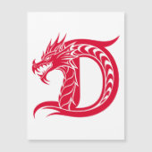 Dragon Styled Letter D, Dragon Alphabet, Monogram Magneteinladung (Vorderseite)