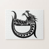 Dragon Styled Letter D, Dragon Alphabet, Monogram Puzzle (Horizontal)