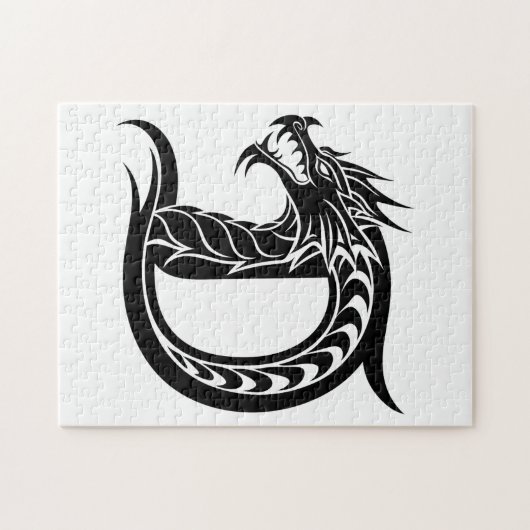 Dragon Styled Letter D, Dragon Alphabet, Monogram Puzzle (Horizontal)