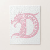 Dragon Styled Letter D, Dragon Alphabet, Monogram Puzzle (Vertikal)