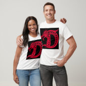 Dragon Styled Letter D, Dragon Alphabet, Monogram T-Shirt (Unisex)