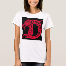 Dragon Styled Letter D, Dragon Alphabet, Monogram T-Shirt