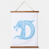 Dragon Styled Letter D, Dragon Alphabet, Monogram Wandteppich Mit Holzrahmen (Vorderseite)