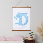Dragon Styled Letter D, Dragon Alphabet, Monogram Wandteppich Mit Holzrahmen (Schlafzimmer)