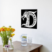 Dragon Styled Letter D, Dragon Alphabet, Monogramm Foliendrucke (Ablage(Küche))