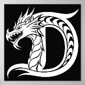 Dragon Styled Letter D, Dragon Alphabet, Monogramm Foliendrucke (Vorderseite)