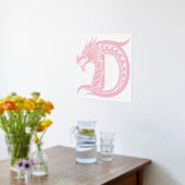 Dragon Styled Letter D, Dragon Alphabet, Monogramm Foliendrucke (Ablage(Küche))