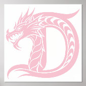 Dragon Styled Letter D, Dragon Alphabet, Monogramm Foliendrucke (Vorderseite)
