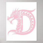 Dragon Styled Letter D, Dragon Alphabet, Monogramm Foliendrucke (Vorderseite)