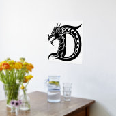 Dragon Styled Letter D, Dragon Alphabet, Monogramm Foliendrucke (Ablage(Küche))