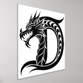 Dragon Styled Letter D, Dragon Alphabet, Monogramm Foliendrucke (Ablage )
