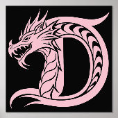 Dragon Styled Letter D, Dragon Alphabet, Monogramm Foliendrucke (Vorderseite)