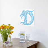 Dragon Styled Letter D, Dragon Alphabet, Monogramm Foliendrucke (Ablage(Küche))