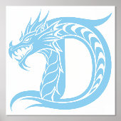 Dragon Styled Letter D, Dragon Alphabet, Monogramm Foliendrucke (Vorderseite)