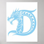 Dragon Styled Letter D, Dragon Alphabet, Monogramm Foliendrucke (Vorderseite)