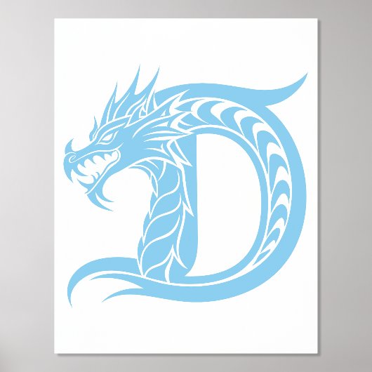 Dragon Styled Letter D, Dragon Alphabet, Monogramm Foliendrucke (Vorderseite)