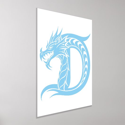 Dragon Styled Letter D, Dragon Alphabet, Monogramm Foliendrucke (Ablage )
