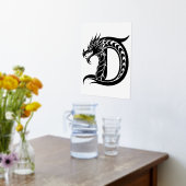 Dragon Styled Letter D, Dragon Alphabet, Monogramm Foliendrucke (Ablage(Küche))