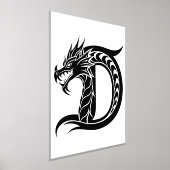 Dragon Styled Letter D, Dragon Alphabet, Monogramm Foliendrucke (Ablage )