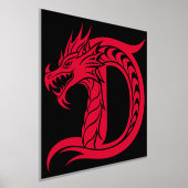 Dragon Styled Letter D, Dragon Alphabet, Monogramm Foliendrucke (Ablage )