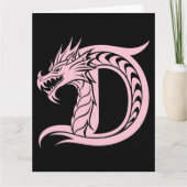 Dragon Styled Letter D, Dragon Alphabet, Monogramm Karte (Vorderseite)