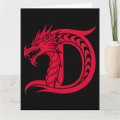 Dragon Styled Letter D, Dragon Alphabet, Monogramm Karte (Vorderseite)