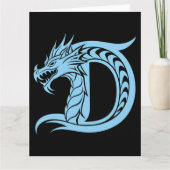 Dragon Styled Letter D, Dragon Alphabet, Monogramm Karte (Vorderseite)