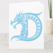 Dragon Styled Letter D, Dragon Alphabet, Monogramm Karte (Vorderseite)