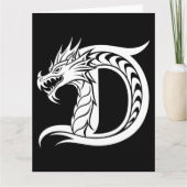 Dragon Styled Letter D, Dragon Alphabet, Monogramm Karte (Vorderseite)