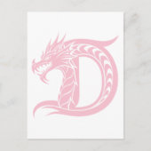 Dragon Styled Letter D, Dragon Alphabet, Monogramm Postkarte (Vorderseite)