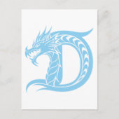 Dragon Styled Letter D, Dragon Alphabet, Monogramm Postkarte (Vorderseite)