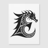 Dragon Styled Letter E, Dragon Alphabet, Monogram Magneteinladung (Vorderseite)