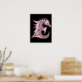 Dragon Styled Letter E, Dragon Alphabet, Monogram Poster (Küche)