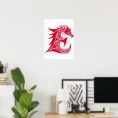 Dragon Styled Letter E, Dragon Alphabet, Monogram Poster (Heimbüro)