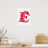 Dragon Styled Letter E, Dragon Alphabet, Monogram Poster (Küche)