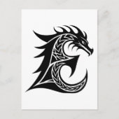 Dragon Styled Letter E, Dragon Alphabet, Monogram Postkarte (Vorderseite)