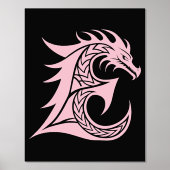 Dragon Styled Letter E, Dragon Alphabet, Monogramm Foliendrucke (Vorderseite)
