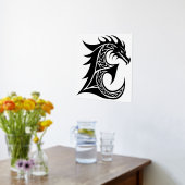 Dragon Styled Letter E, Dragon Alphabet, Monogramm Foliendrucke (Ablage(Küche))