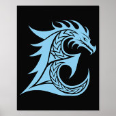 Dragon Styled Letter E, Dragon Alphabet, Monogramm Foliendrucke (Vorderseite)