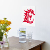 Dragon Styled Letter E, Dragon Alphabet, Monogramm Foliendrucke (Ablage(Küche))