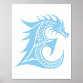 Dragon Styled Letter E, Dragon Alphabet, Monogramm Foliendrucke (Vorderseite)