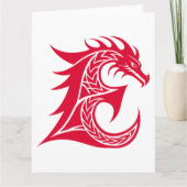 Dragon Styled Letter E, Dragon Alphabet, Monogramm Karte (Vorderseite)