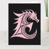 Dragon Styled Letter E, Dragon Alphabet, Monogramm Karte (Vorderseite)