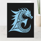 Dragon Styled Letter E, Dragon Alphabet, Monogramm Karte (Vorderseite)