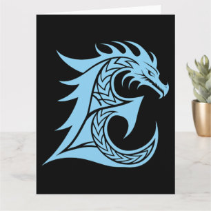 Dragon Styled Letter E, Dragon Alphabet, Monogramm Karte