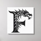 Dragon Styled Letter F, Dragon Alphabet, Monogram Leinwanddruck (Vorderseite)