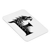 Dragon Styled Letter F, Dragon Alphabet, Monogram Magnet (Rechte Seite)