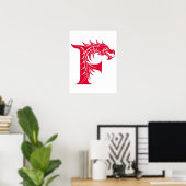 Dragon Styled Letter F, Dragon Alphabet, Monogram Poster (Heimbüro)