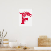 Dragon Styled Letter F, Dragon Alphabet, Monogram Poster (Küche)